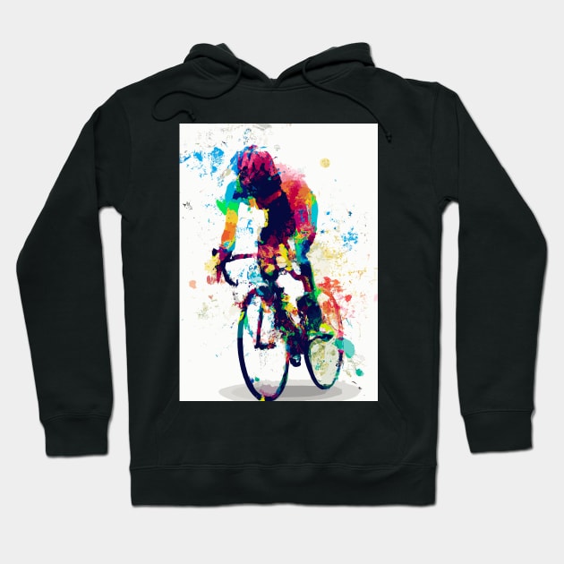 Racing Bike Cyclist Rainbow Hoodie by maxcode